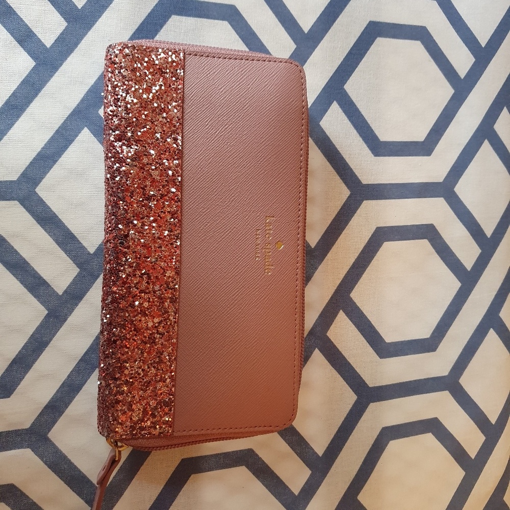 Kate Spade pink glitter wallet